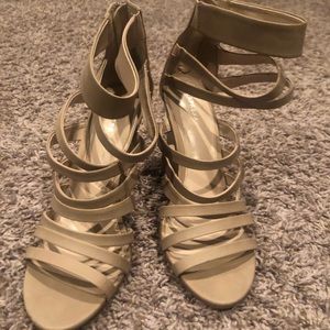 Cream Colored Wedge Sandals